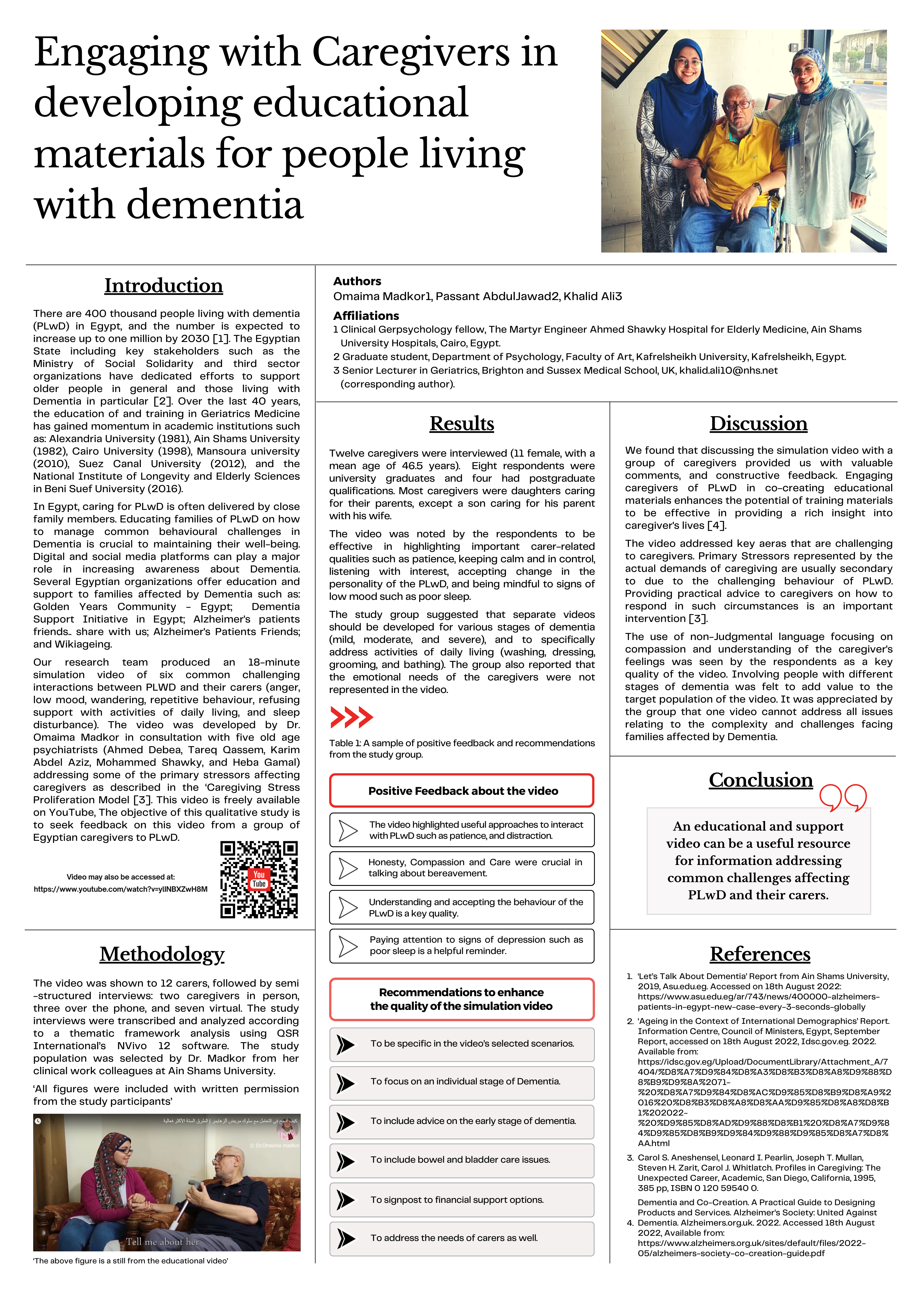 Engaging with Caregivers in developing educational materials for people living with dementia, Khalid Ali Thumbnail