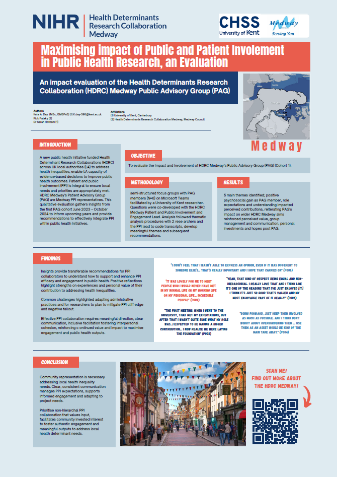 Maximising Impact of Public and Patient Involvement in Public Health Research, Day, K., Pataky, R., Hotham, S. Thumbnail